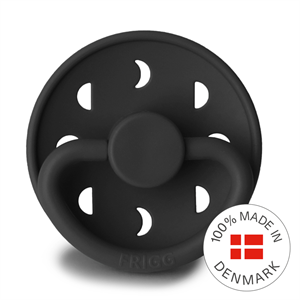 FRIGG Moon Phase - Round Silicone Pacifier - Jet Black - Size 2